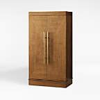 Maxine Large Walnut Wood Wine Bar Cabinet with Storage + Reviews ...