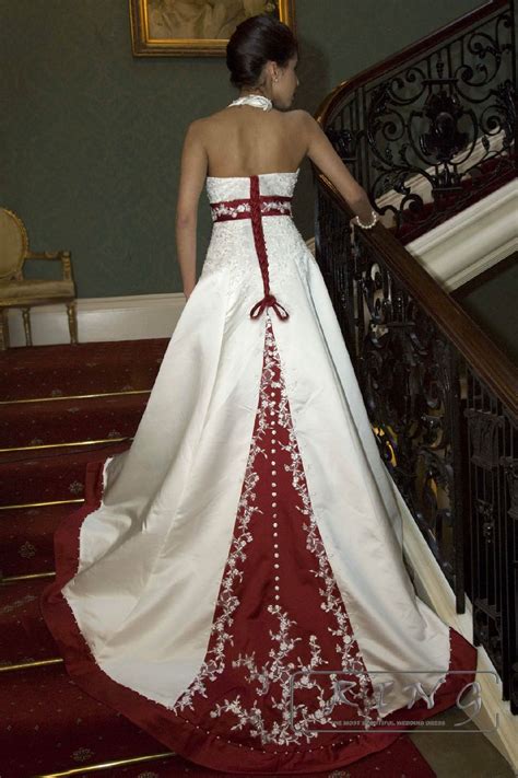 white and burgundy wedding dresses | Burgundy wedding dress, Red wedding dresses, Camo wedding ...