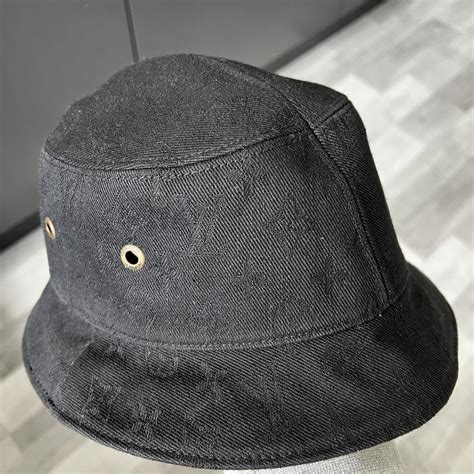 Louis Vuitton reversible bucket hat Black denim... - Depop