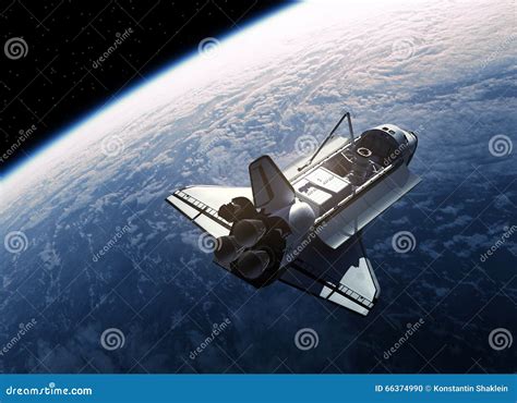 Space Shuttle Orbiting Earth Stock Illustration - Illustration of enterprise, america: 66374990