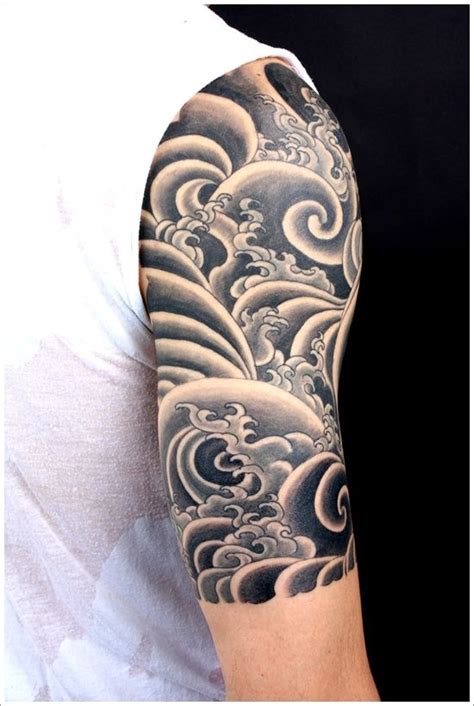 japanese wave tattoo sleeve - Russ Burnette