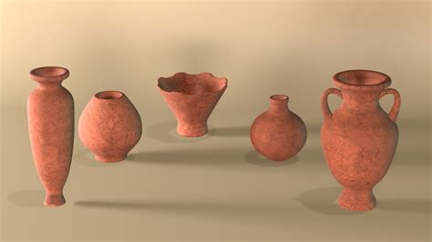 ArtStation - Clay jugs - five items ready for subdivide Part 6 | Game ...