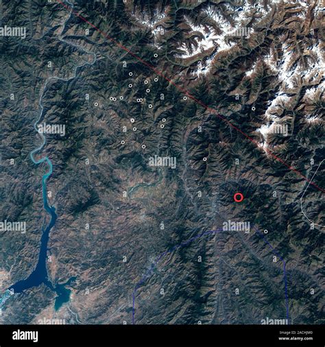 2005 Kashmir earthquake, Landsat 7 satellite image. This earthquake ...