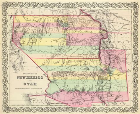 Old Historical City, County and State Maps of New Mexico