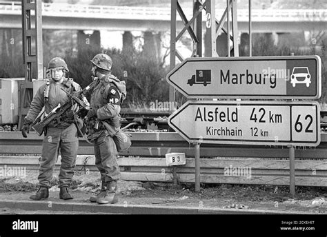 NATO exercises in Germany, US Army soldiers (January 1985 Stock Photo ...