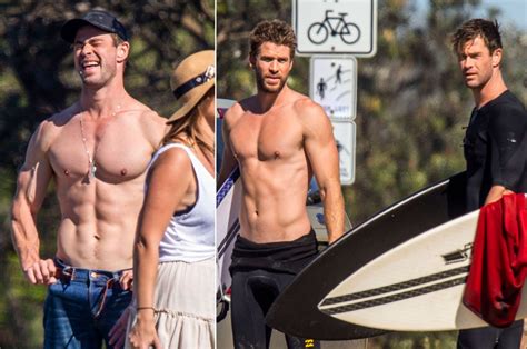 Chris Hemsworth, Liam Hemsworth show off their abs in Australia