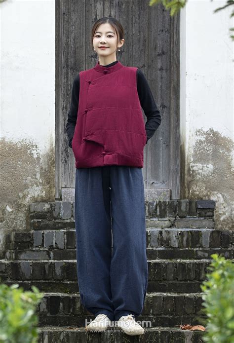 Traditional Chinese Jacket Thickened Cotton And Linen Vest - Hanfumodern