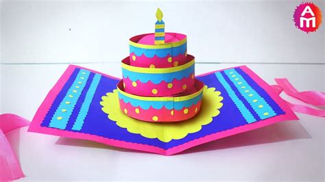 DIY-Beautiful Handmade Happy Birthday Card | 🎂3D Cake Pop Up Card ...