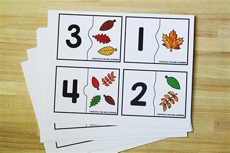 Fall Leaf Counting Puzzles - Fantastic Fun & Learning