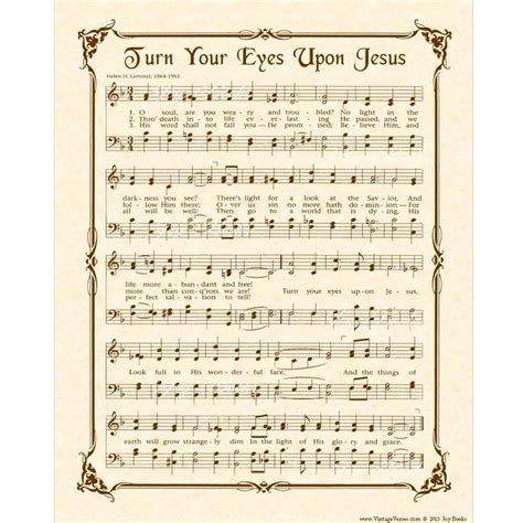 TURN Your EYES Upon JESUS Hymn Wall Art Christian Home & | Etsy in 2021 | Hymn art, Hymn wall ...