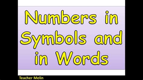 Number Symbols And Words