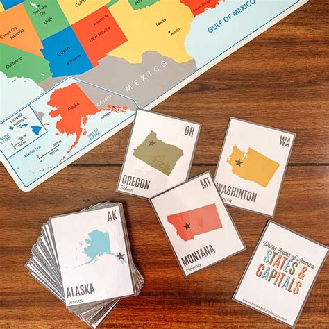 U.S. States and Capitals Printable Flashcards. United States | Etsy