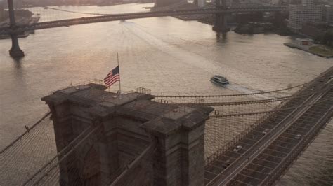 4K Aerial Stock Video Footage: Brooklyn Bridge at Sunset - FilterGrade