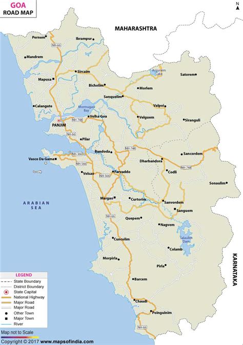 Detailed Map Of Goa - Tourist Map Of English