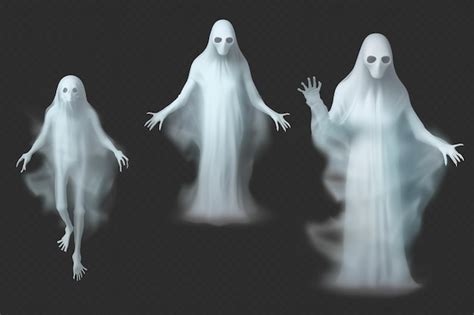 Premium AI Image | Three ghostly figures in white robes with hands out ...