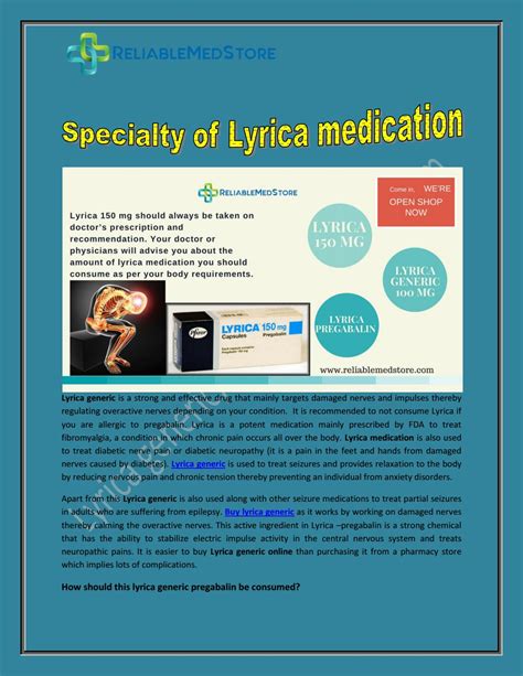 Specialty of Lyrica pregabalin generic medication, reliablemedstore by ...