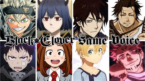 BLACK CLOVER ALL CHARACTER SAME VOICE ACTOR WITH OTHER ANIME CHARACTER ...