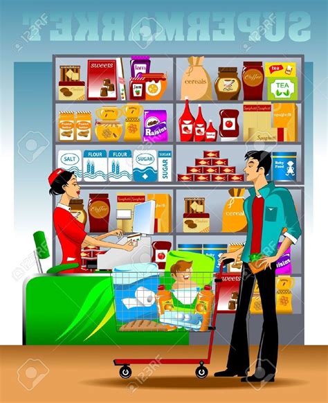 the checkout (supermarket, Grocery Supermarket, Supermarket Shelves ...