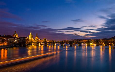 Desktop Wallpapers Cities Prague Czech Republic Bridges Sky river