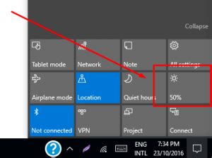 Adjust Screen Brightness in Windows 10