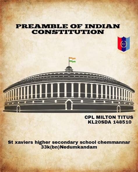 INDIAN CONSTITUTION POSTER – India NCC