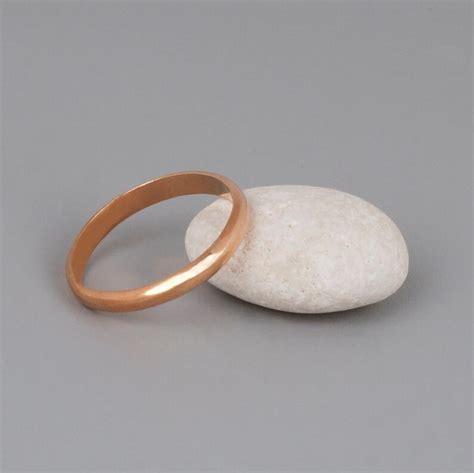 Rose Gold Wedding Band Thin Rose Gold Ring Wedding Ring Set - Etsy