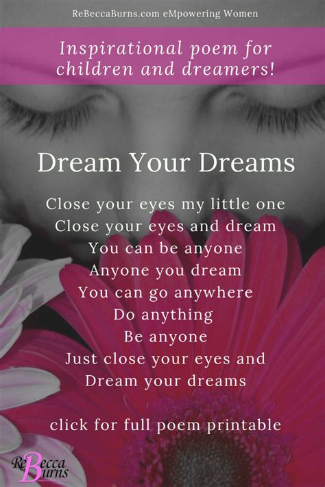 Inspirational Poetry for Children and Dreamers – Dream your Dreams – ReBecca Burns