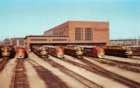 An array of Santa Fe freight and passenger diesels...