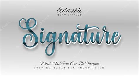 Premium Vector | Signature text effect design