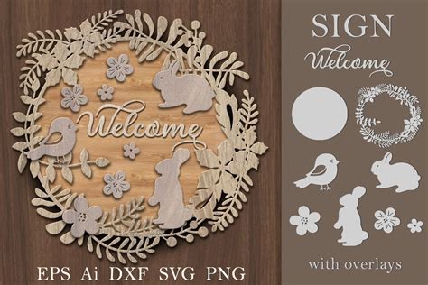 Welcome Sign. 3D Craft Graphic by Светлана Зиновьева · Creative Fabrica