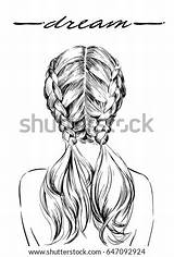 French Braid Braids Template Coloring Pages Girl sketch template