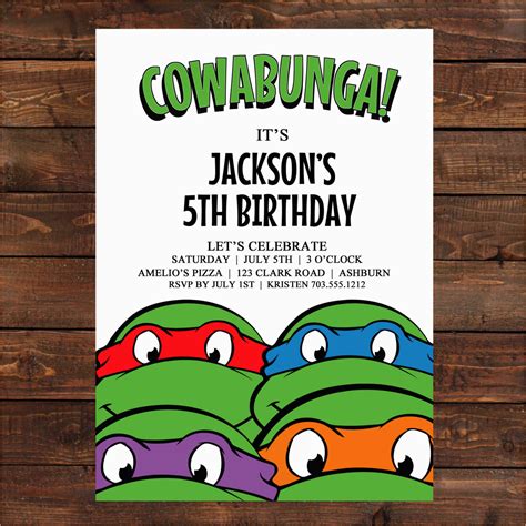 Teenage Mutant Ninja Turtles Birthday Invites | BirthdayBuzz