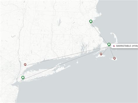 Direct (non-stop) flights from Hyannis, Barnstable Muni Boardman ...