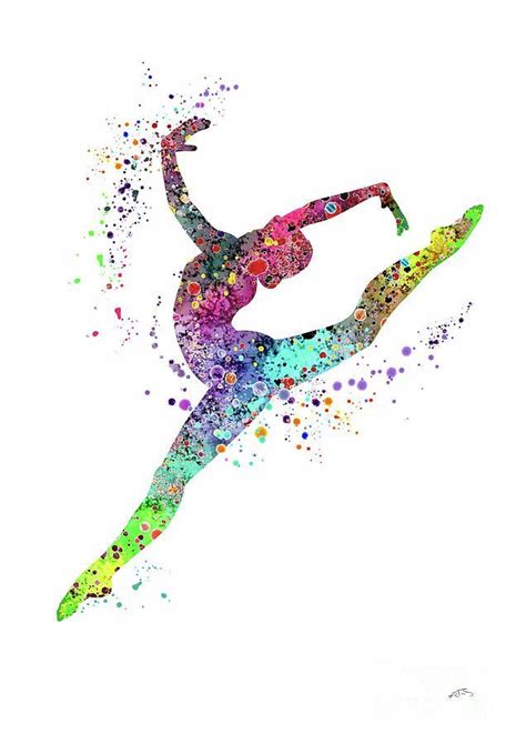 Gymnast Art Print Sports Print Watercolor Print Gymnast Girl ...