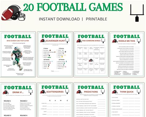 Football Games Bundle, Football Party Games, Football Birthday Party ...