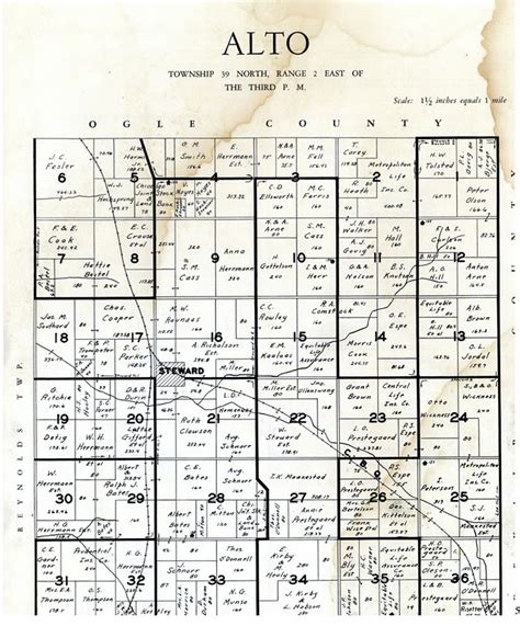 Jordal Ancestry: 1935 plat map - Alto Township, Lee County, Illinois