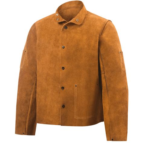 The Invicto Brown Suede Cowhide Welder Jacket is a premium protective garment designed for ...