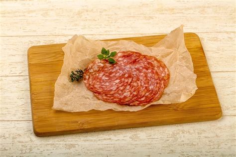 Premium Photo | Sliced salami