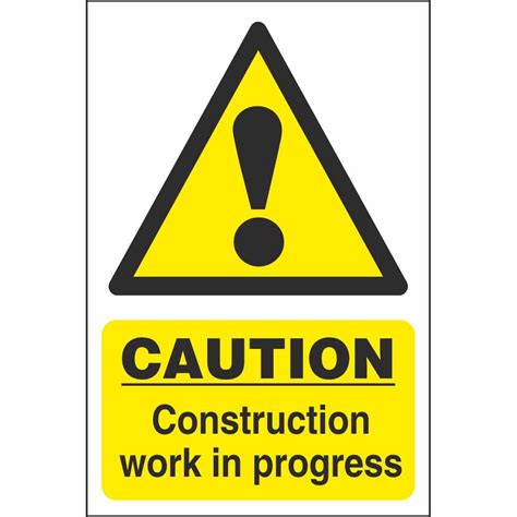 Caution Construction Work In Progress Hazard Construction Signs