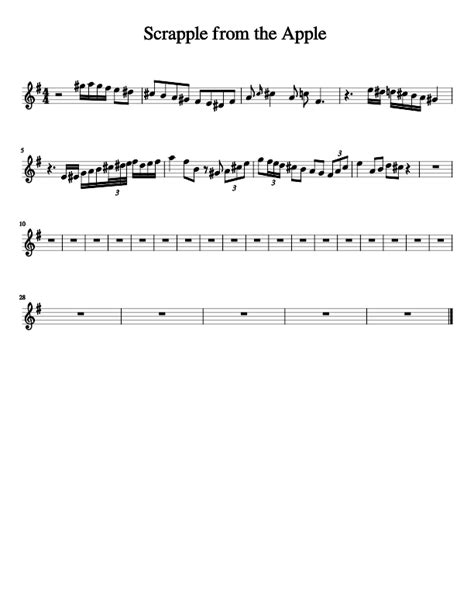 Scrapple from the Apple Sheet music for Saxophone tenor (Solo) | Musescore.com