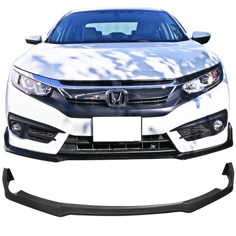 2016-2018 Honda Civic Sedan Type-R Style Front Bumper Lip Black Polyurethane - BLF-HC16TR-PU