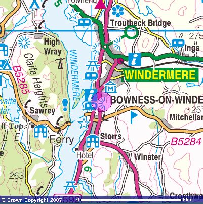 Map of Ambleside Cumbria - The Lake District