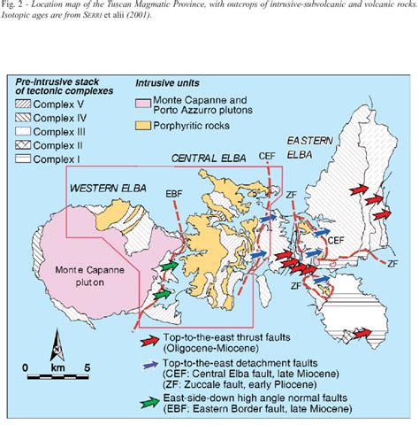 Tectonic sketch map of Elba Island. The frame encloses the area of the... | Download Scientific ...