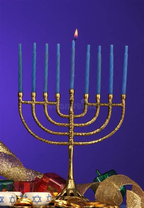 Hanukkah Menorah stock photo. Image of holder, hanuka - 21455434