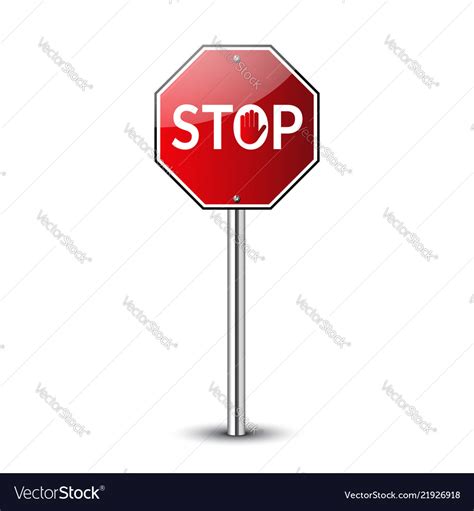 Stop traffic road sign prohibited red Royalty Free Vector