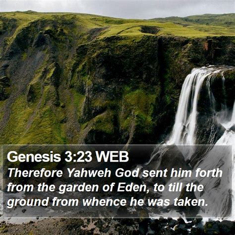 Genesis 3:23 WEB - Therefore Yahweh God sent him forth from the