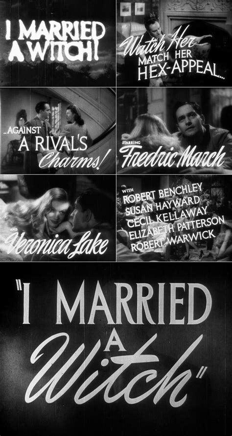 i married a witch | Married a Witch (1942) trailer typography - the ...