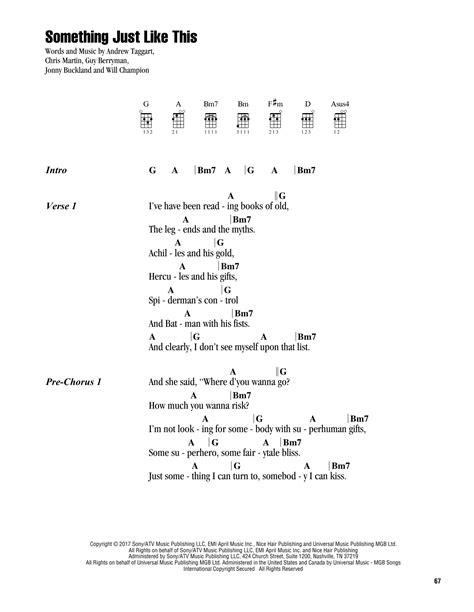 Something Just Like This by The Chainsmokers & Coldplay Sheet Music for Ukulele Chords/Lyrics at ...