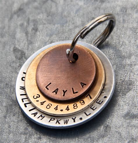 Custom Dog Tag / Pet ID Tag Layla in Mixed Metal Copper