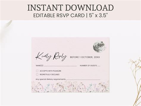 RSVP Cards Baby Shower Girl DIGITAL DOWNLOAD Kindly Reply - Etsy